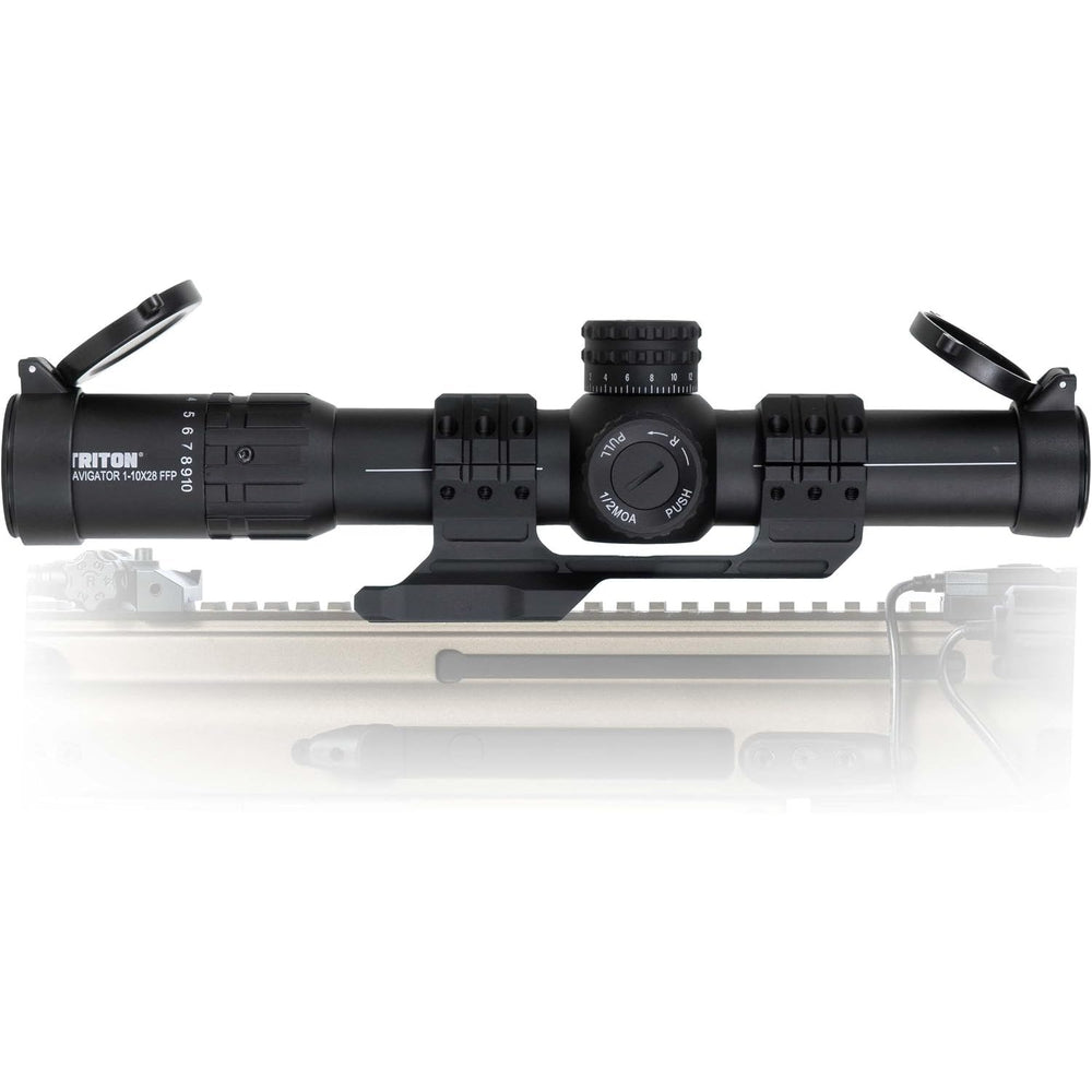 Triton Navigator+ 1-10x28 First Focal Plane FFP LPVO Rifle Scope | Chevron C2 BDC Reticle - Triton