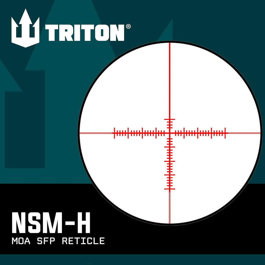 Triton Nexus 6-24x50 AO Second Focal Plane SFP Adjustable Objective High Power Variable Optic Rifle Scope - Triton