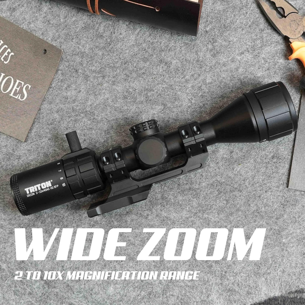 Triton Orion HD 2-10x40 AO SFP MPVO Scopes with Daylight Bright Reticles - Triton