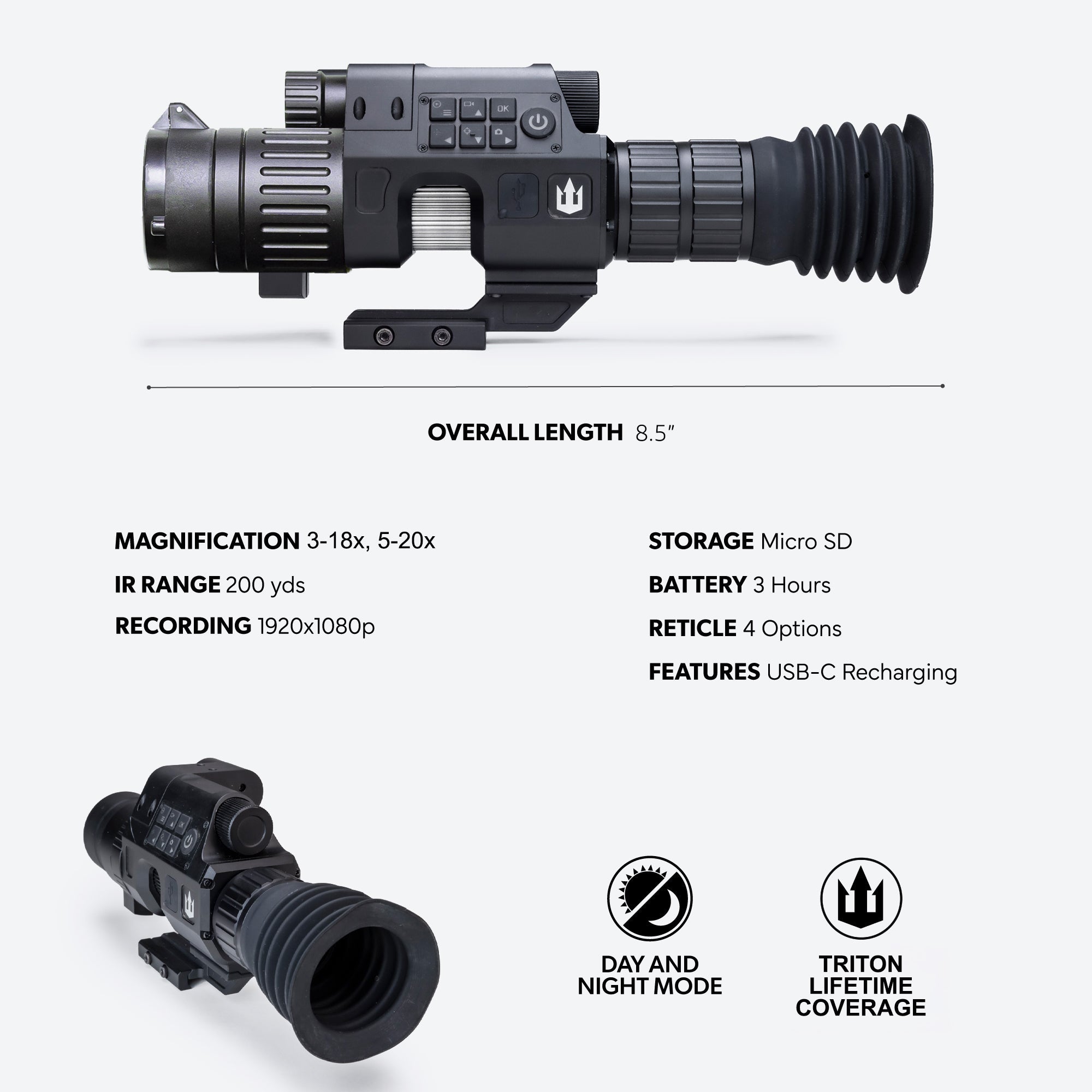 Triton StarStrike Gen 2 Night Vision Scope with Extendable Eyecup - Triton