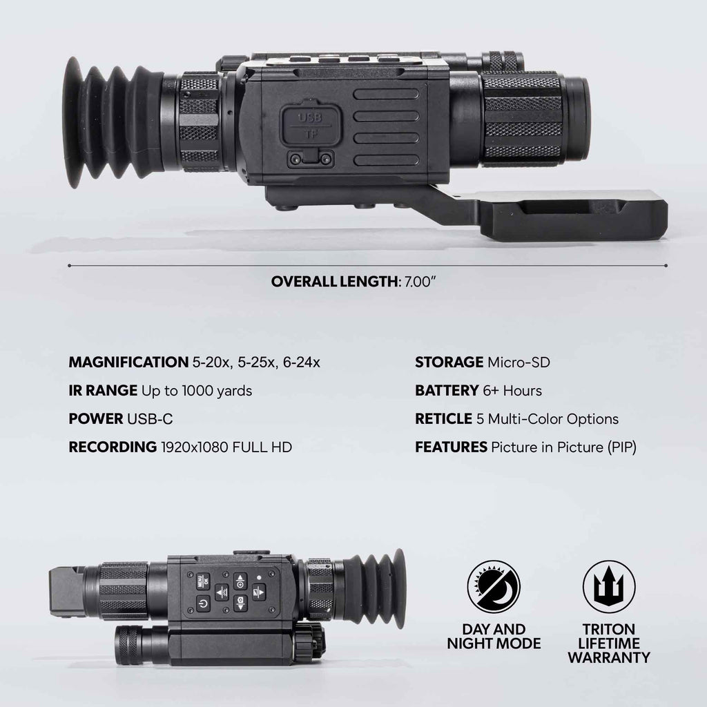 Triton StarStrike-R PRO HDX Digital Night Vision Scope | Daylight to Moonlight | HD Video Recording - Triton